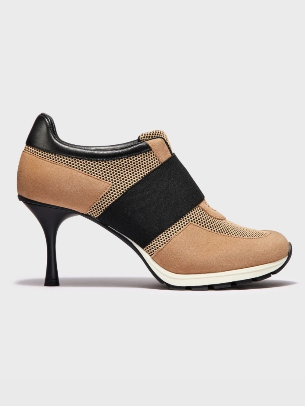 Sneex The Icon Hy-Heel Camel Black Size 10 New Slip-On Stiletto Heel Sneak